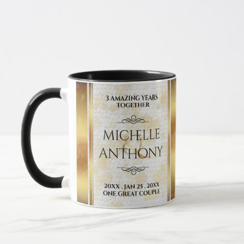 Elegant 3rd Leather Wedding Anniversary Mug