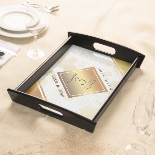 Elegant 3rd Leather Wedding Anniversary Serving Tray