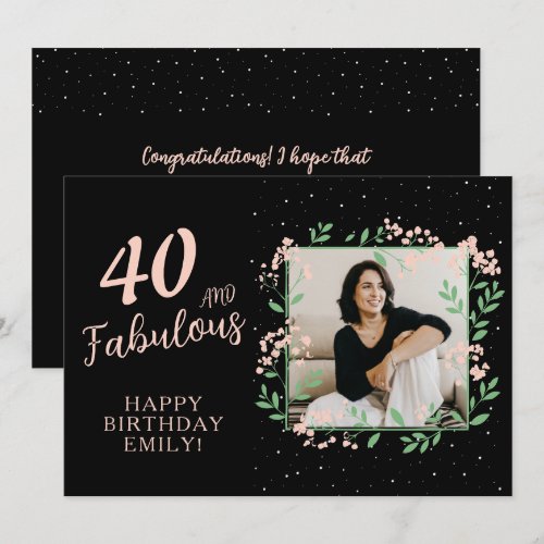 Elegant 40 and Fabulous Flower 40th Birthday Photo