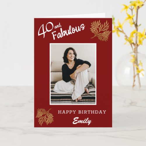 Elegant 40 and Fabulous Gold Foliage 40th Birthday