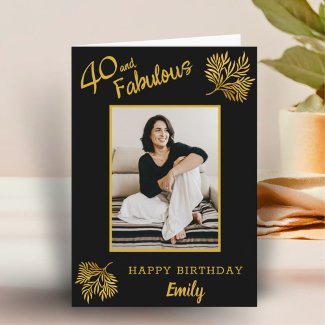 Elegant 40 and Fabulous Gold Foliage 40th Birthday