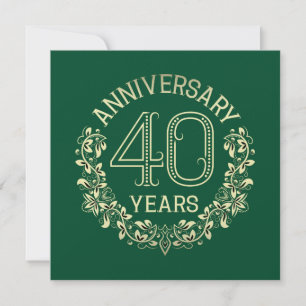 Elegant 40 Anniversary Invitation