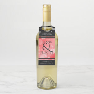 Elegant 40th 80th Ruby Wedding Anniversary Bottle Hanger Tag