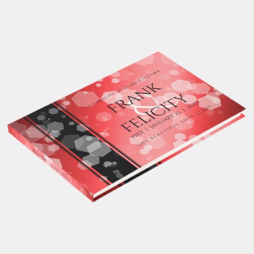 Elegant 40th 80th Ruby Wedding Anniversary Guest Book