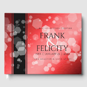 Elegant 40th 80th Ruby Wedding Anniversary Guest Book