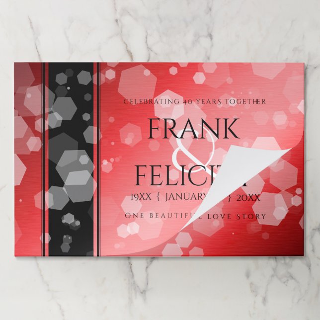 Elegant 40th 80th Ruby Wedding Anniversary Paper Pad (Folded)