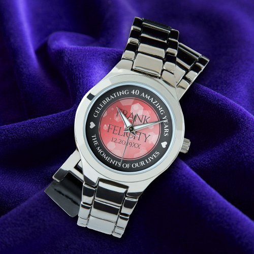 Elegant 40th 80th Ruby Wedding Anniversary Watch