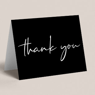 Elegant 40th Birthday Black Letterpress Thank You Card