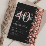 Elegant 40th Birthday Glam Sparkles Rose Gold Invitation<br><div class="desc">Elegant 40th Birthday Party Sparkles Rose Gold invitation template. Featuring lights,  string and sparkles. Great for 30th,  40th,  50th,  60th and 70th birthday and more!</div>
