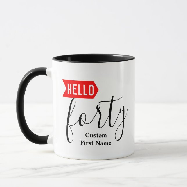 Elegant 40th Birthday Mug – Personalized Gift (Left)