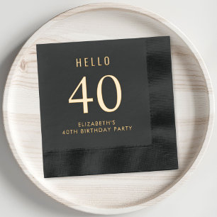 Elegant 40th Birthday Party Foil Napkins