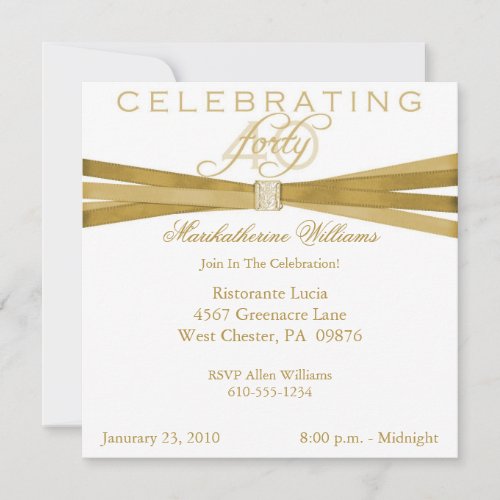 Elegant 40th Birthday Party Invitations