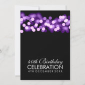 Elegant 40th Birthday Party Purple Hollywood Glam Invitation (Back)