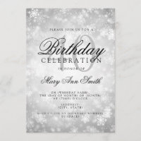Elegant 40th Birthday Silver Winter Wonderland