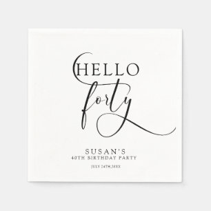 Elegant 40th Fortieth Birthday Napkins