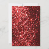 Elegant 40th Ruby Red Glitter Anniversary Design Invitation (Back)