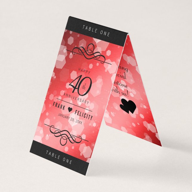 Elegant 40th Ruby Wedding Anniversary Celebration (Front)