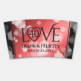 Elegant 40th Ruby Wedding Anniversary Celebration Coffee Cup Sleeve