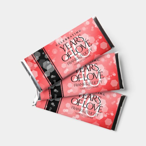 Elegant 40th Ruby Wedding Anniversary Celebration Hershey Bar Favors