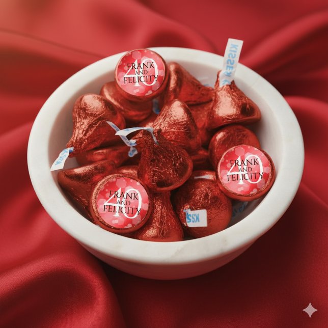Elegant 40th Ruby Wedding Anniversary Celebration Hershey®'s Kisses® (Elegant 40th Ruby Wedding Anniversary Hershey's Kisses Cover Photo)