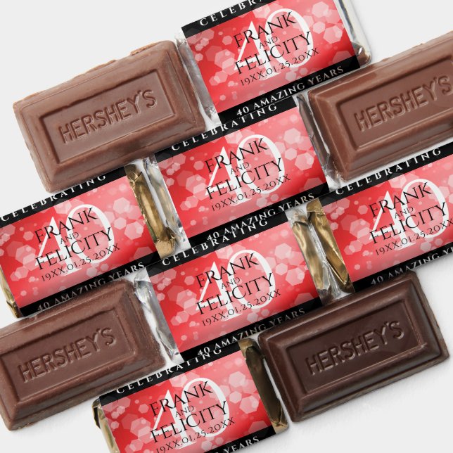 Elegant 40th Ruby Wedding Anniversary Celebration Hershey's Miniatures (Assorted)