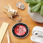 Elegant 40th Ruby Wedding Anniversary Celebration Keychain
