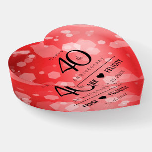 Elegant 40th Ruby Wedding Anniversary Celebration Paperweight