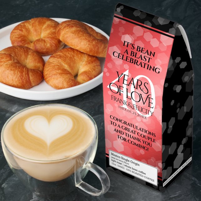 Elegant 40th Ruby Wedding Anniversary Celebration Roasted Coffee (Breakfast)