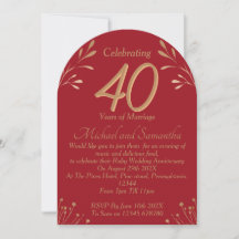 Elegant 40th Ruby Wedding Party