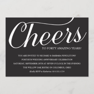 Elegant 40th Wedding Anniversary Party Invitation