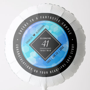 Elegant 41st Blue Topaz Wedding Anniversary Balloon