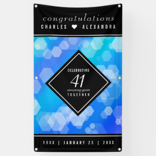 Elegant 41st Blue Topaz Wedding Anniversary Banner