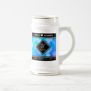 Elegant 41st Blue Topaz Wedding Anniversary Beer Stein