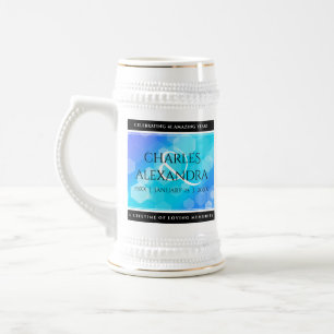 Elegant 41st Blue Topaz Wedding Anniversary Beer Stein