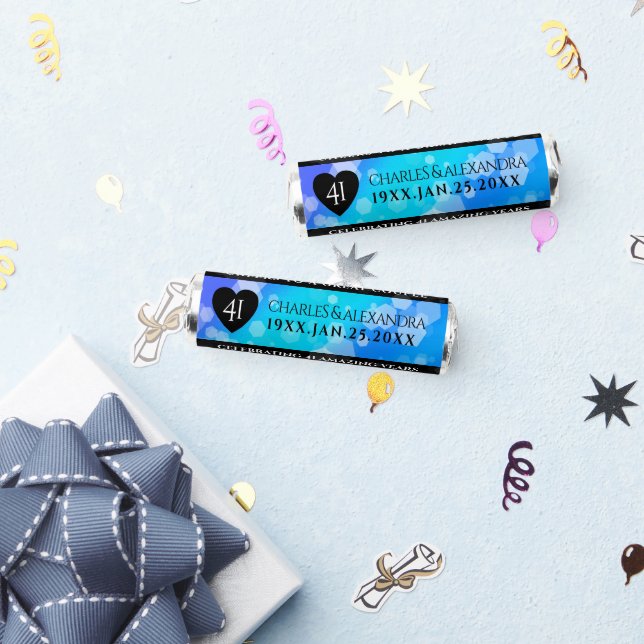 Elegant 41st Blue Topaz Wedding Anniversary Breath Savers® Mints (Party)