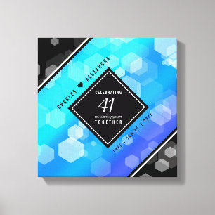 Elegant 41st Blue Topaz Wedding Anniversary Canvas Print