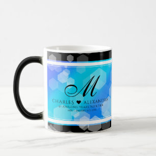 Elegant 41st Blue Topaz Wedding Anniversary Color Morph Mug