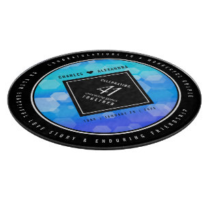 Elegant 41st Blue Topaz Wedding Anniversary Cutting Board
