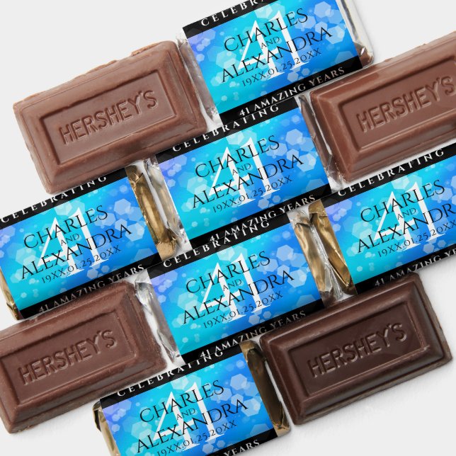 Elegant 41st Blue Topaz Wedding Anniversary Hershey's Miniatures (Assorted)