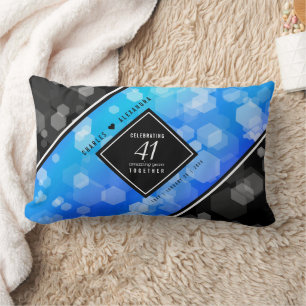 Elegant 41st Blue Topaz Wedding Anniversary Lumbar Pillow