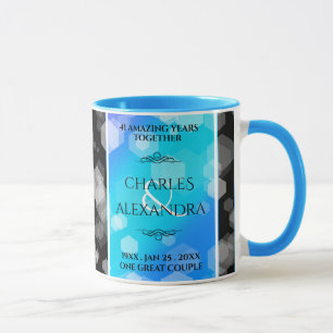 Elegant 41st Blue Topaz Wedding Anniversary Mug
