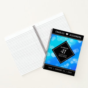 Elegant 41st Blue Topaz Wedding Anniversary Notebook