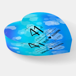 Elegant 41st Blue Topaz Wedding Anniversary Paperweight