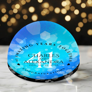 Elegant 41st Blue Topaz Wedding Anniversary Paperweight
