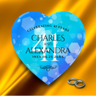 Elegant 41st Blue Topaz Wedding Anniversary Paperweight