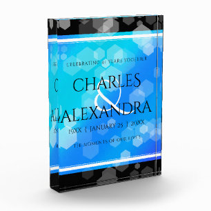 Elegant 41st Blue Topaz Wedding Anniversary Photo Block