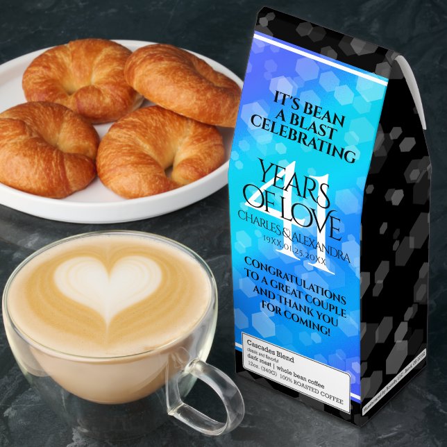 Elegant 41st Blue Topaz Wedding Anniversary Roasted Coffee (Breakfast)