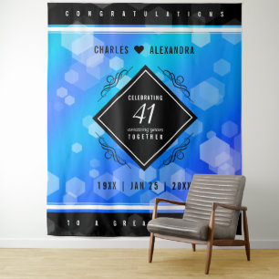 Elegant 41st Blue Topaz Wedding Anniversary Tapestry