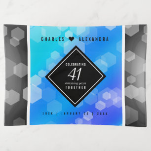 Elegant 41st Blue Topaz Wedding Anniversary Trinket Tray