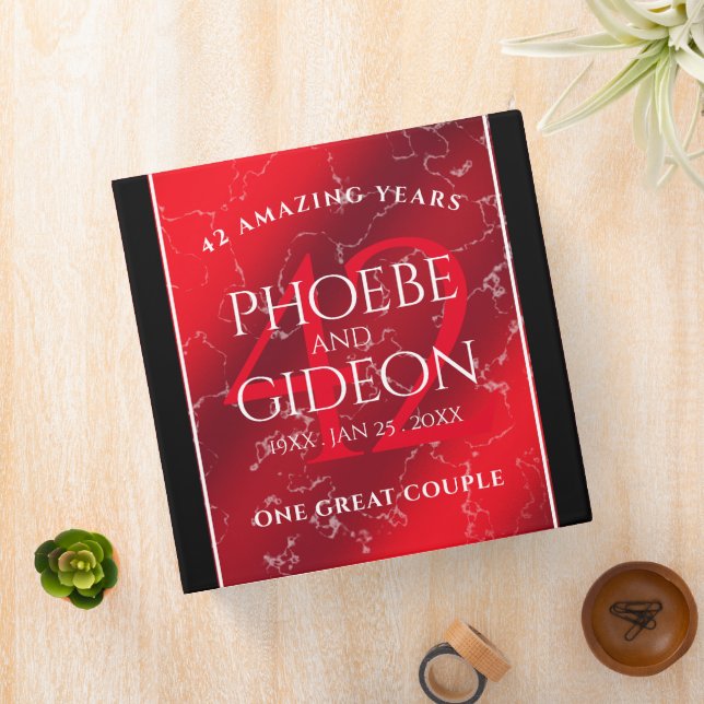 Elegant 42nd Jasper Wedding Anniversary 3 Ring Binder (In Situ)